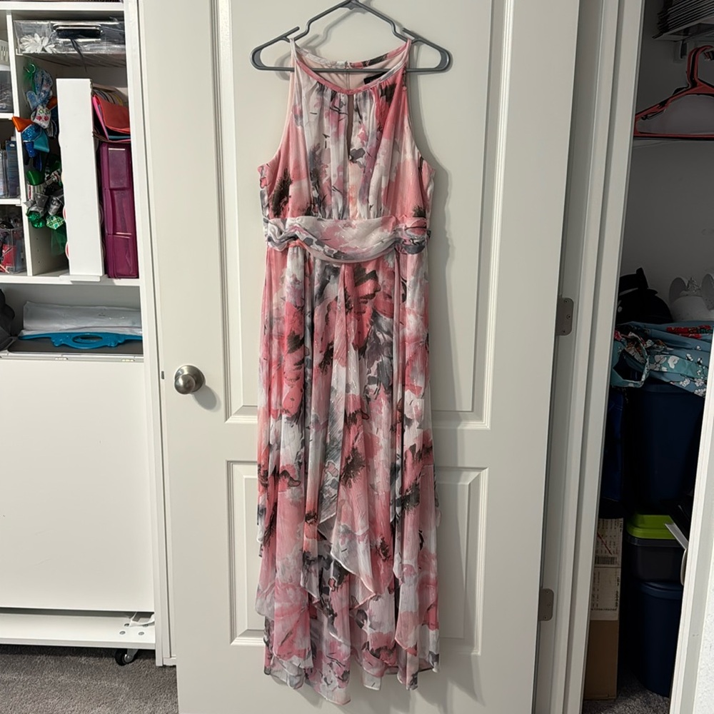 Ladies long floral evening gown